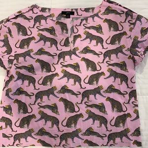 J Crew pink cheetah print shirt.  Size small.